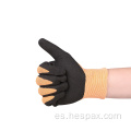 Guantes de nitrilo resistentes a un corte amarillo Hespax Guantes de HPPE agarrados por HPPE